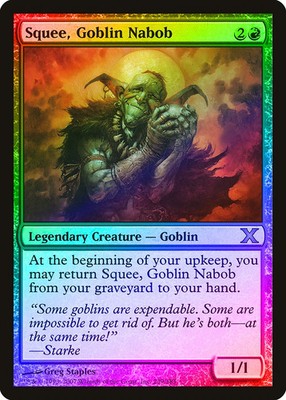 Squee, Goblin Nabob FOIL 10th Edition HEAVILY PLD Red Rare MAGIC