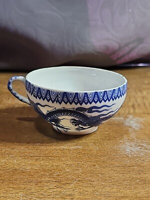 Antique Japanese Eggshell Porcelain Teacup-Blue & White Dragons | eBay
