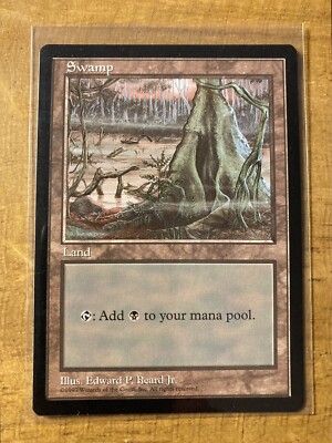 MTG✨APAC Land Promo SWAMP New Zealand 🇳🇿 RED✨MINT Rare 1997