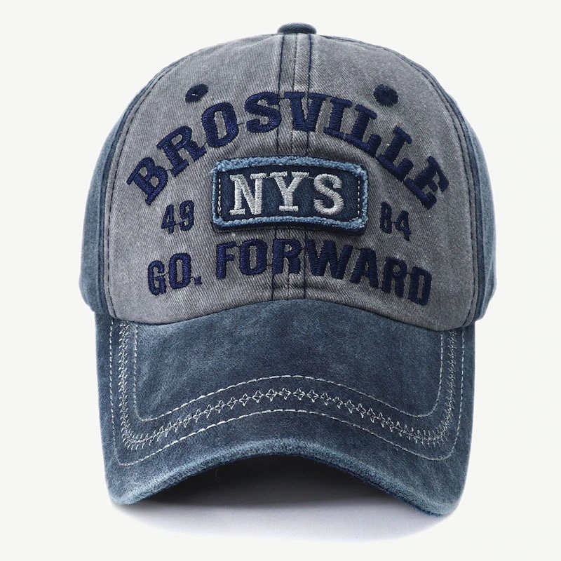Vintage BROSVILLE 49 NYS 84 Go Forward DENIM WASHED Embroidery