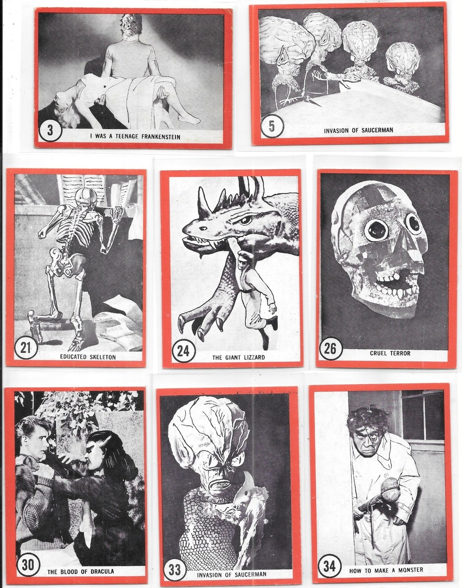 Famous Monsters Series Trading Cards Rosan Printing 1963 YOU