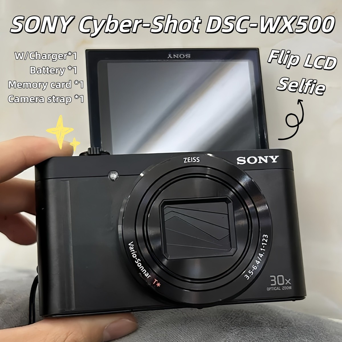 SONY Cyber-Shot DSC-WX500 18.2MP Digital Camera Black English