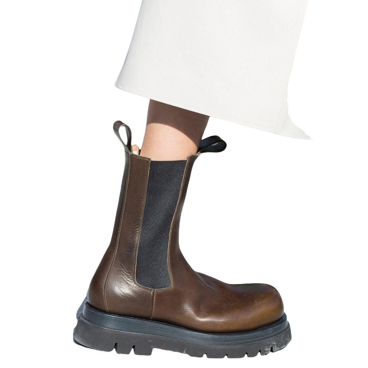 BOTTEGA VENETA STORM LUG KHAKI BROWN LEATHER BOOTS SIZE 36 | eBay