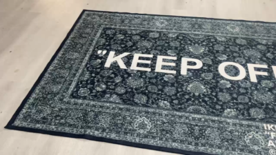 Virgil Abloh Black Keep Off Rug, Popular Decoration, Exhibition