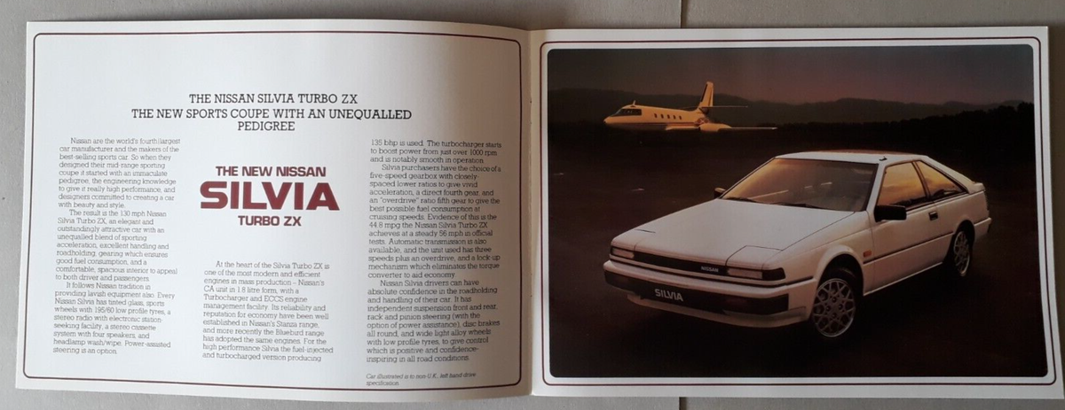 Nissan Silvia ZX & ZX Turbo Brochure 1986 | eBay UK