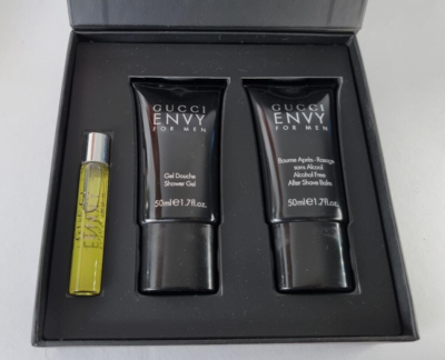 Gucci Envy Men 3pc Set (7ml/.24oz EDT Rollerball, 1.7oz A/S Balm