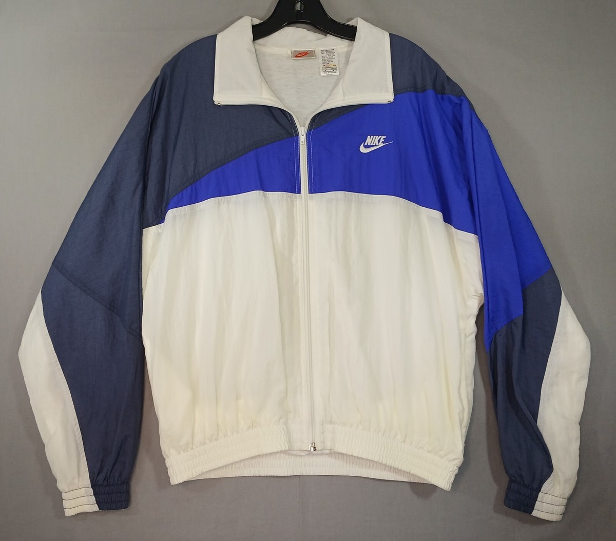 Vintage 90s Nike Full Zip Windbreaker Tracksuit Set Medium White