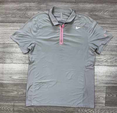 RF ROGER FEDERER 2013 AUSTRALIAN OPEN TENNIS GRAY SHIRT NIKE