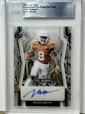 Xavier Worthy ROOKIE AUTO 1 Of 1 🔥NUMBERED 1/1 Clear Snakeskin