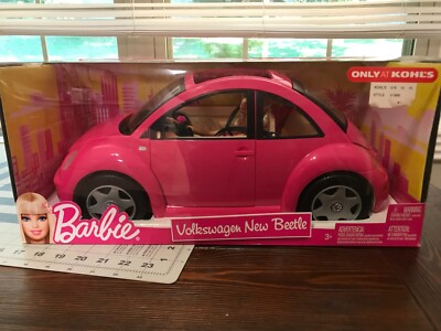 Barbie~ Pink Volkswagen Beetle (Bug) car 2010 & Doll-*Kohl's