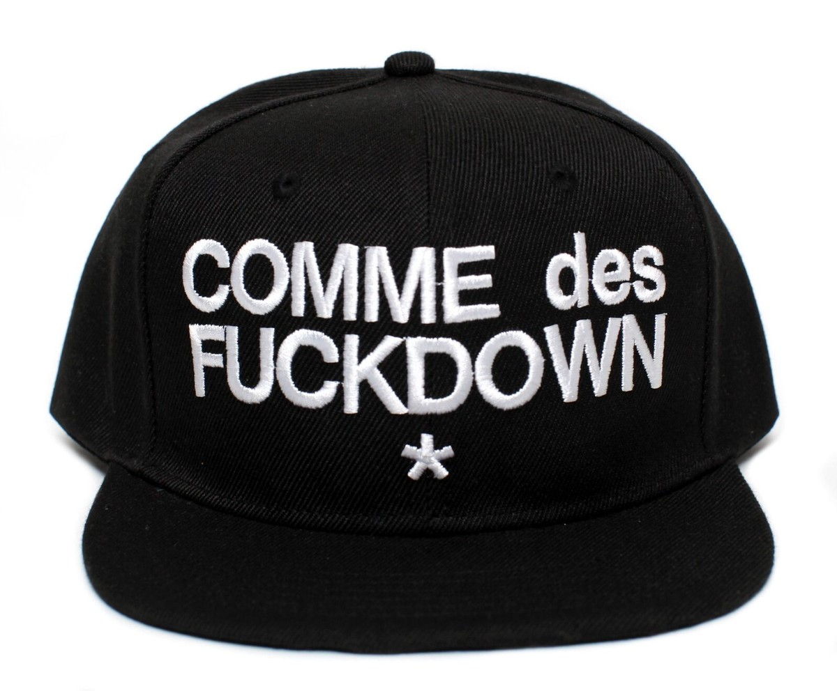COMME des FUCKDOWN Hat Old School Rap Cap Black Adult Snap | eBay