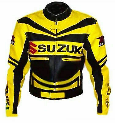 Suzuki Yellow/black Motorcycle Leather Jacket Racing Biker Jackets