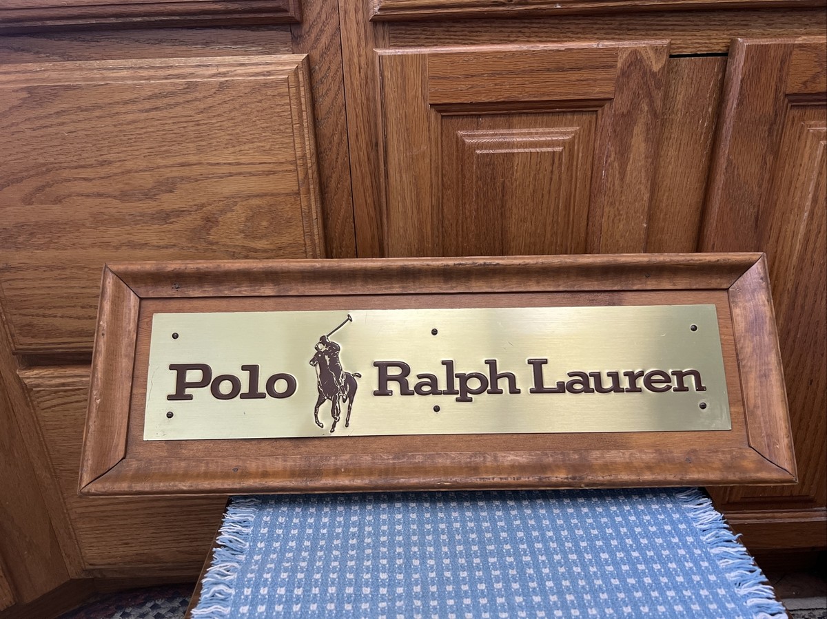 Polo RALPH LAUREN Department Store Display Advertising Sign Wood