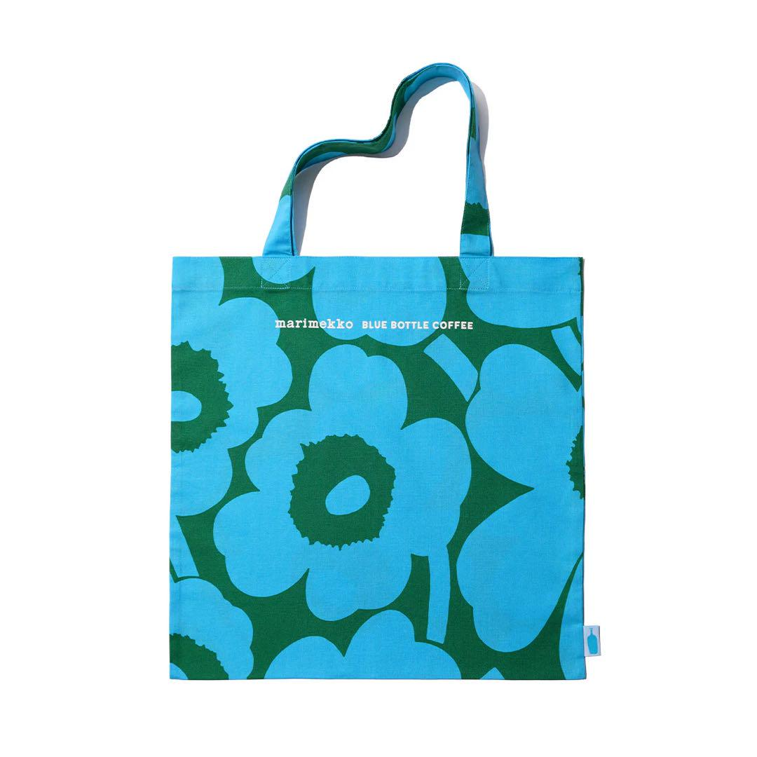 Marimekko × Blue Bottle Coffee Unikko Tote Bag Blue Cotton 2025