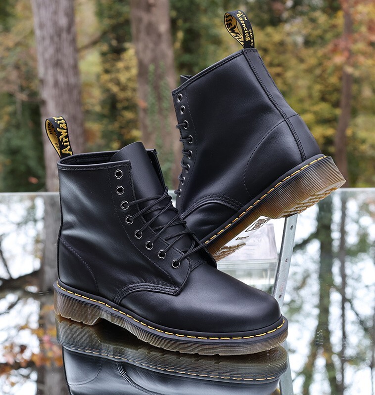 Dr. Martens 1460 Nappa 8 Eye Black Leather Boots Men's Size 9 Lace