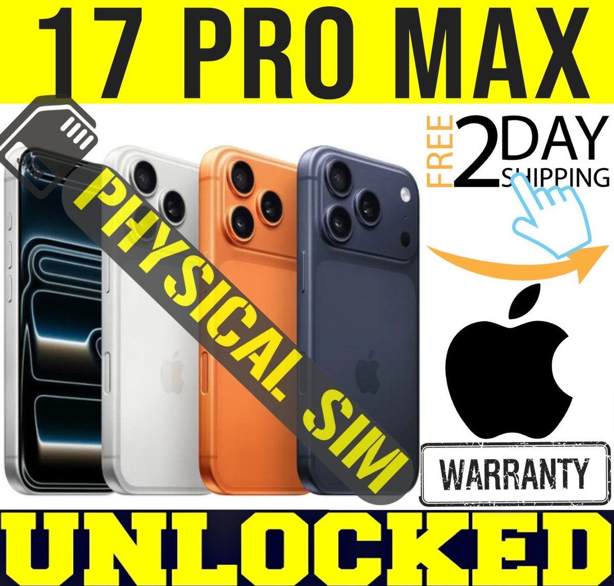 APPLE IPHONE 17 PRO MAX 256GB (FACTORY UNLOCKED)✓PHYSICAL SIM