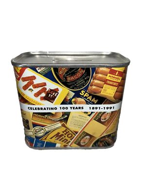 Vintage Hormel Food 100th Anniversary Spam Tin Can Promo Coin Bank