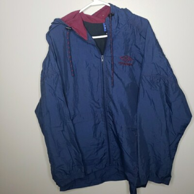 Vintage 90s Umbro Hooded Windbreaker Shell Jacket Zip Up Spell out