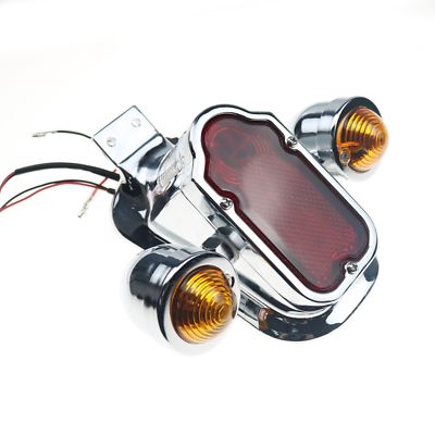 Chrome Tombstone Tail Light Turn Signal For Harley Softail
