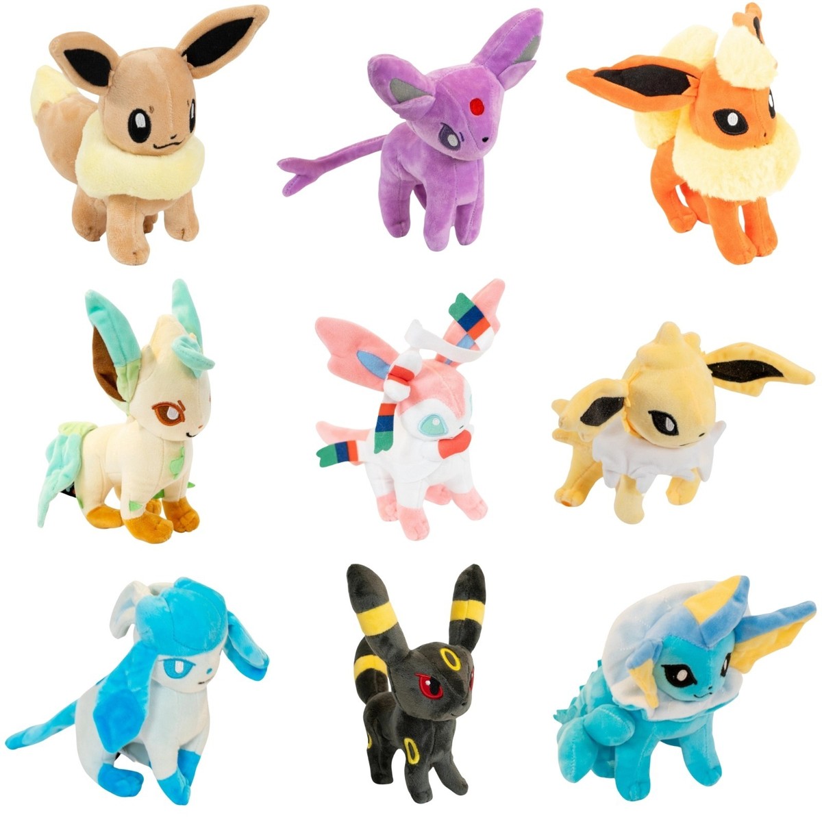 Pokemon Eevee Eeveelution Plush 9pcs Bundle Set Evolution
