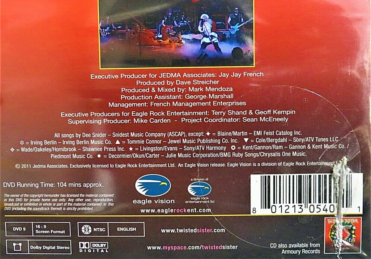 Twisted Sister: Twisted Xmas Live Las Vegas New DVD,16 Tracks