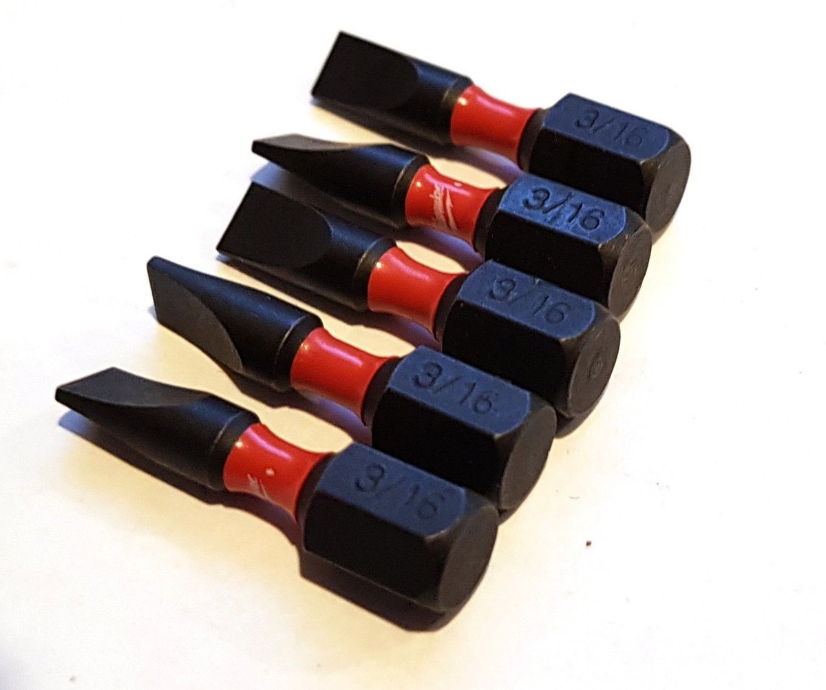 Milwaukee SHOCKWAVE 1 in.Insert Bit (5 Pk) SIZE SL SLOTTED 7/64