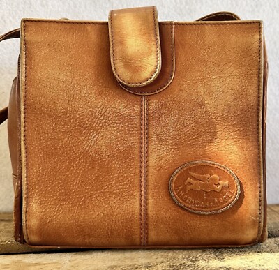 VTG Leather Purse Brown Brass Travel Keychain POCKETS 90s Retro | eBay