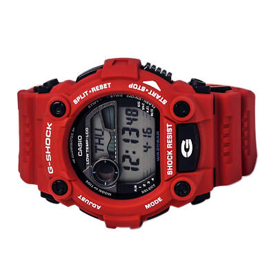 Casio Men's Watch G-Shock World Timer Digital Dial Red Resin Strap