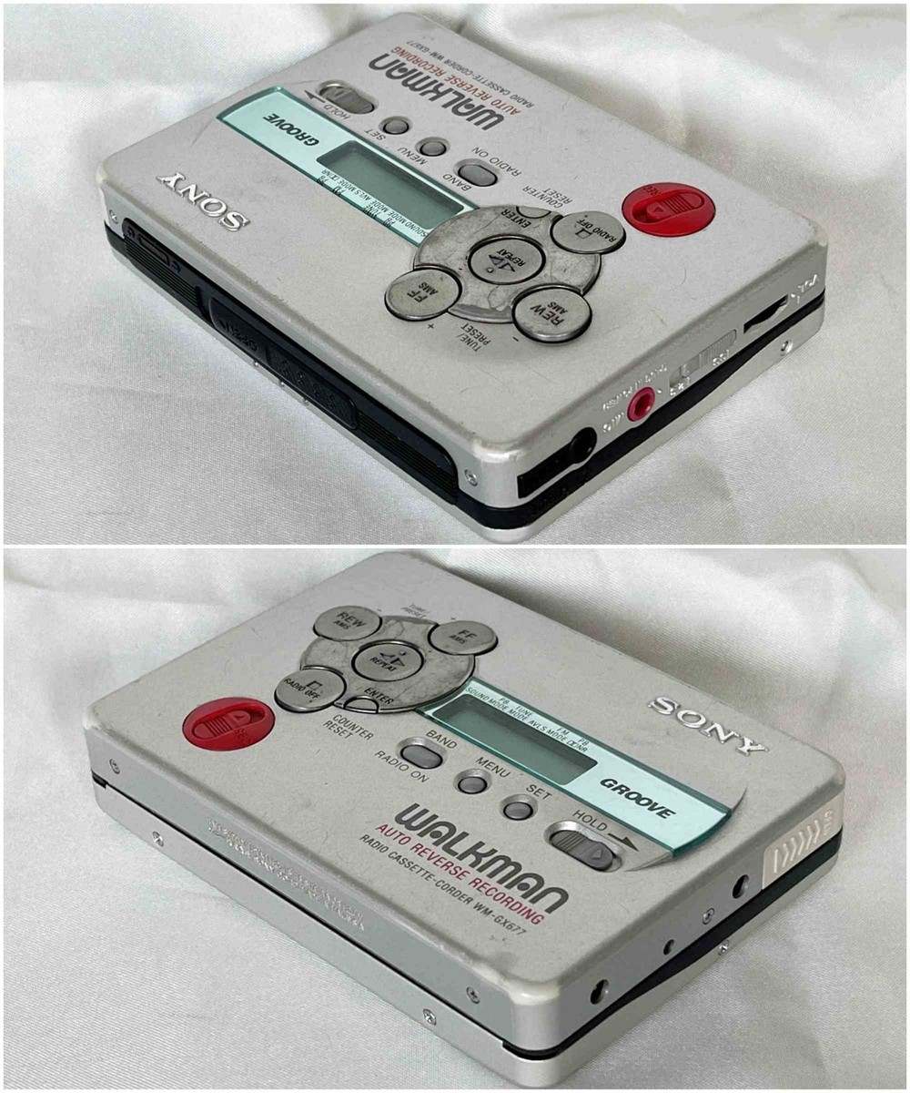 SONY WM-GX677 1999 Silver Radio Walkman As is Cassette Player From