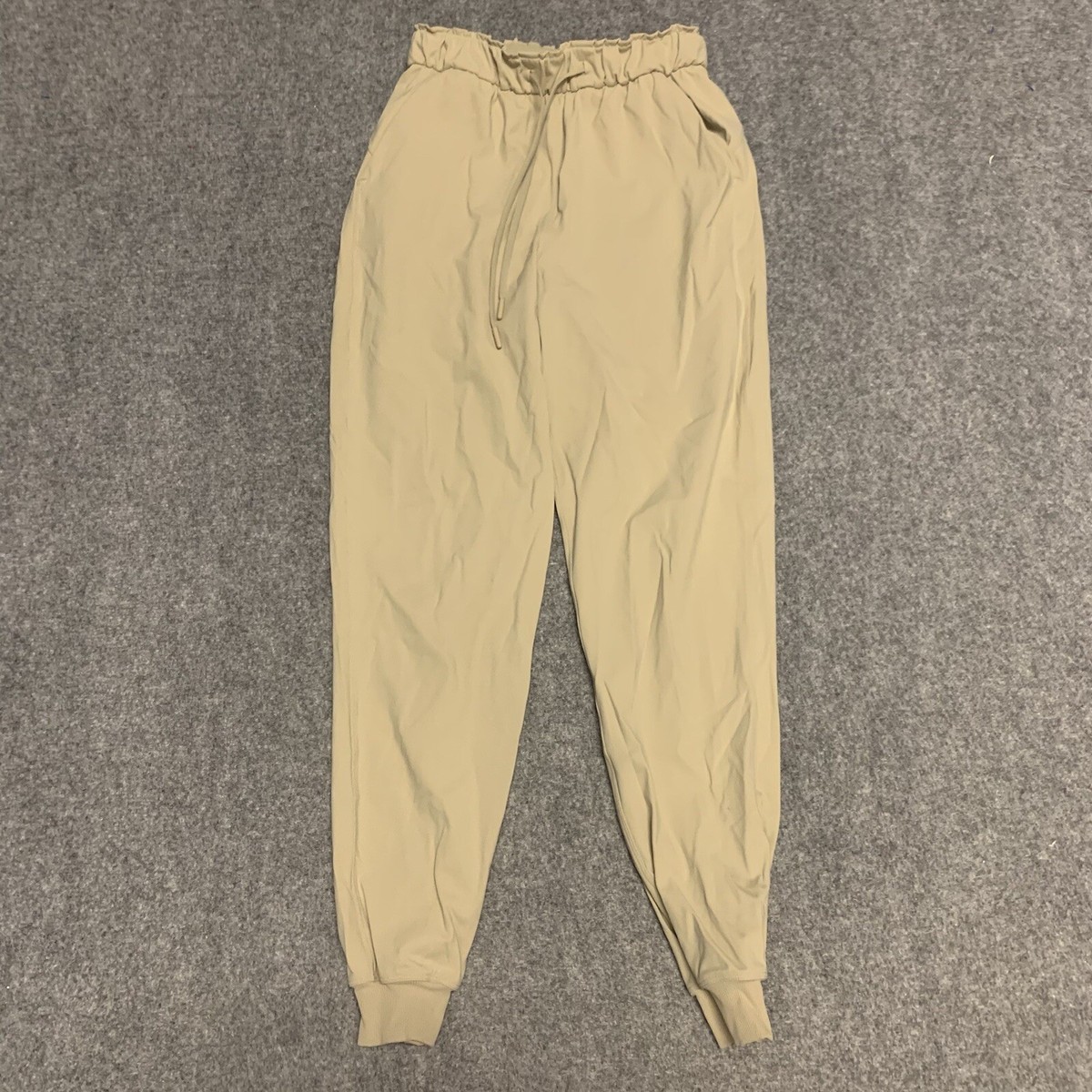 Lululemon Stretch High Rise Jogger Pants Womens 4 Beige Luxtreme