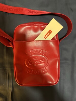 SUPREME x LACOSTE Shoulder Bag Vertical Camera W/ Strap RED NWT
