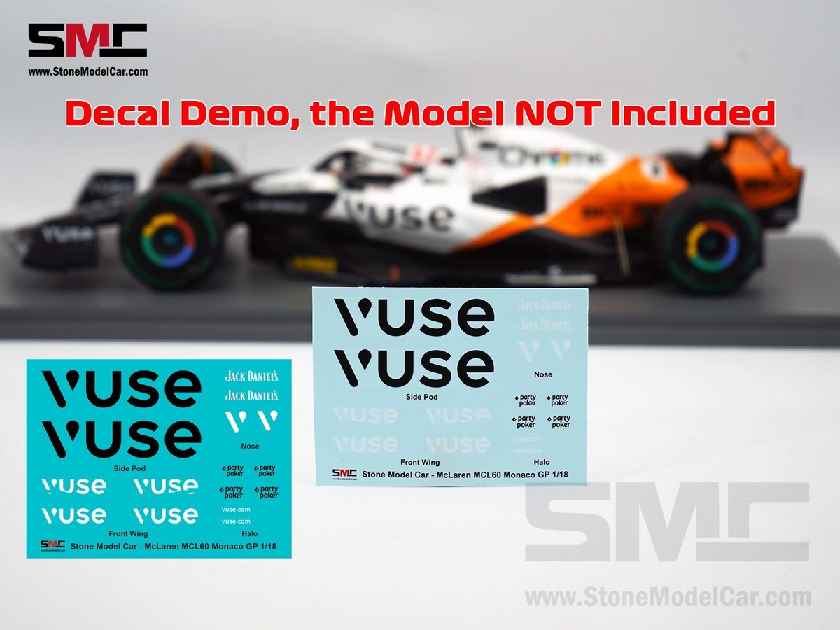 Decal for 1:18 Spark Triple Crown Special Livery Mclaren F1 MCL60