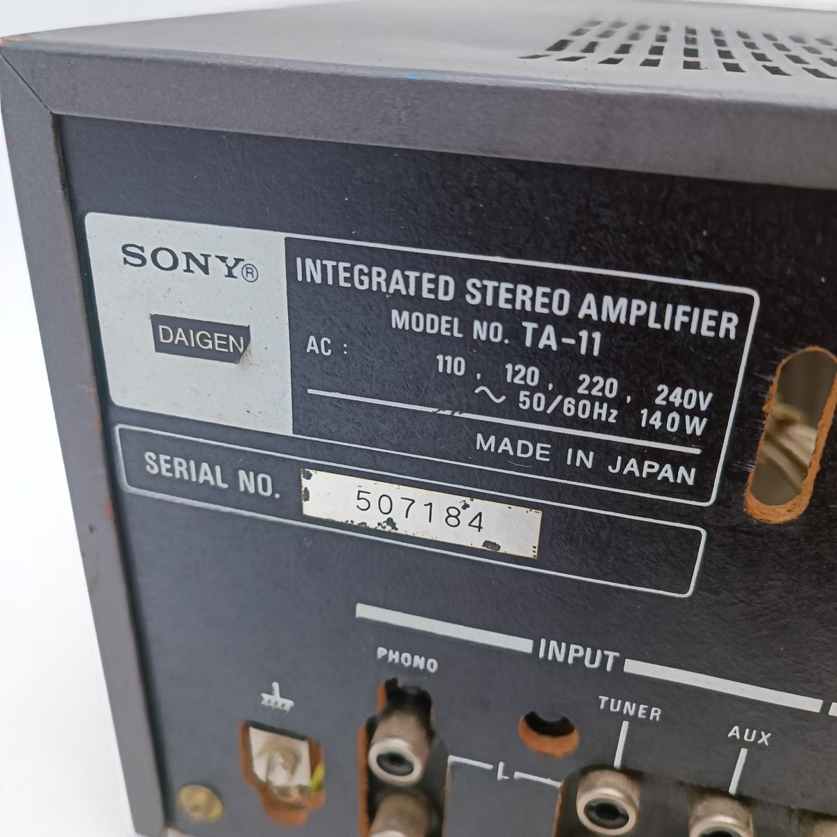 Sony TA-11 Integrated Stereo Amplifier 140w 110-220V 50-60hz TA 11