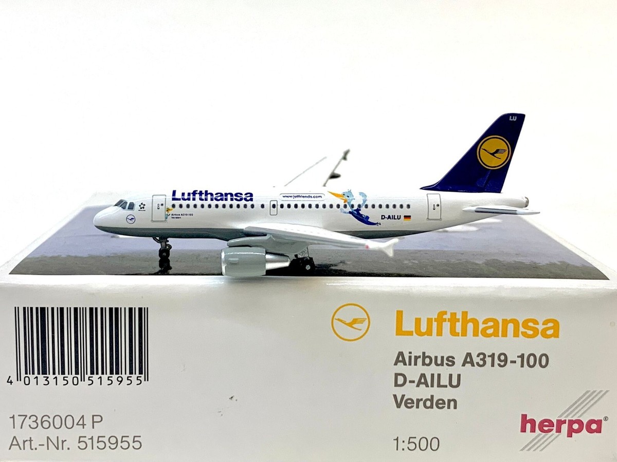 Herpa Wing Lufthansa Airbus A319-100 Verden 1:500 D-AILU 515955 | eBay