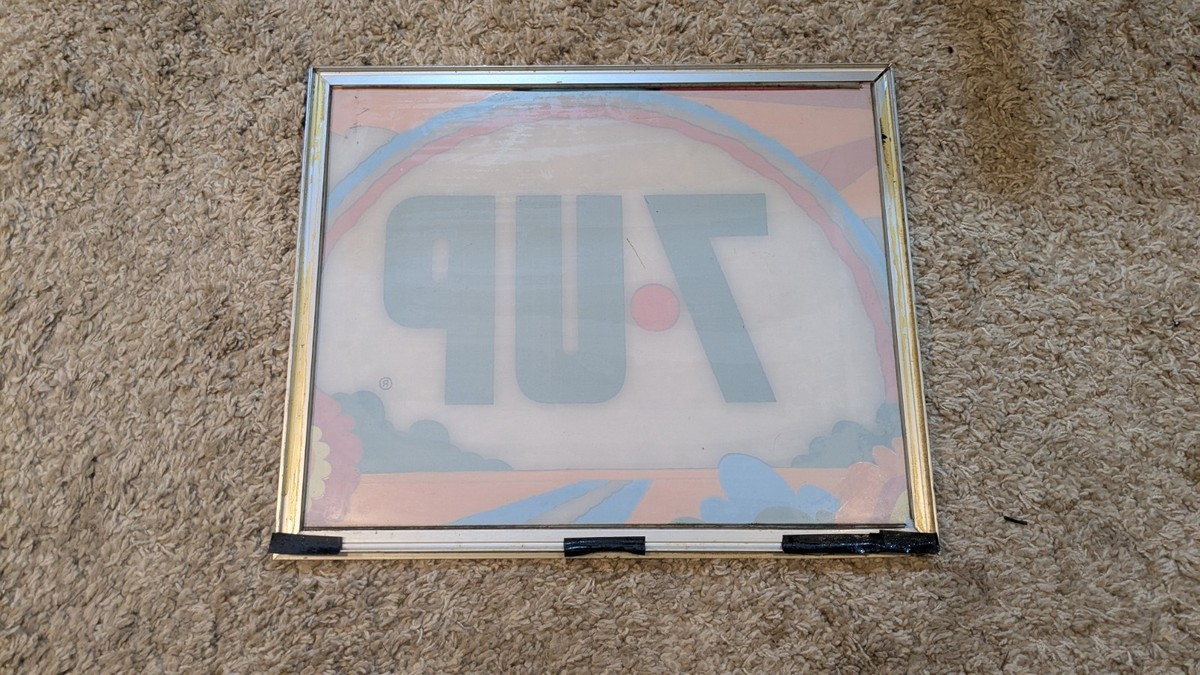 Vintage 1970s Peter Max Style 7UP Plexiglass Soda Machine Display