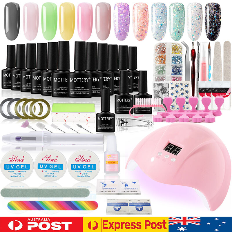 12 Colors Gel Nail Polish Starter Kit UV LED Nail Lamp Nail Drill