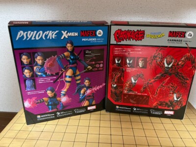 Mafex No.141 Psylocke & No.118 Carnage Comic Ver. Marvel X-Men