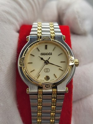 N. MINT] 1995 Gucci Ivory Dial Date Quartz 9000L Watch SWISS | eBay