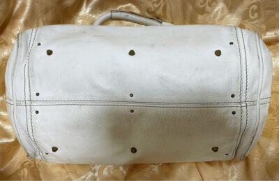 Chloe Paddington Handbag Shoulder Bag White Padlock Leather