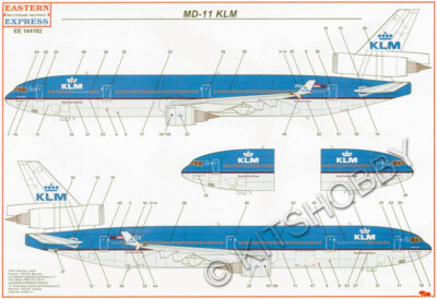 Eastern Express 1/144 McDonnell Douglas MD-11 KLM Civil Airliner