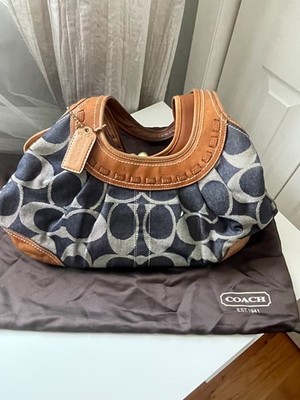 Coach Legacy Signature Denim & Leather Hobo Bag – Kisslock Frame