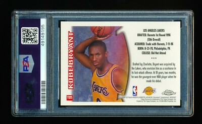 PSA 6 KOBE BRYANT 1996-97 TOPPS CHROME YOUTHQUAKE ROOKIE CARD RC