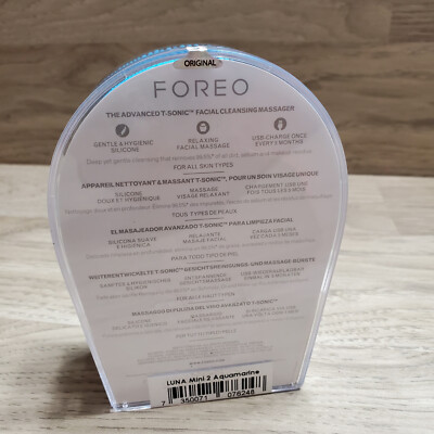 FOREO Luna Mini 2 Facial Cleansing Device AQUAMARINE - New