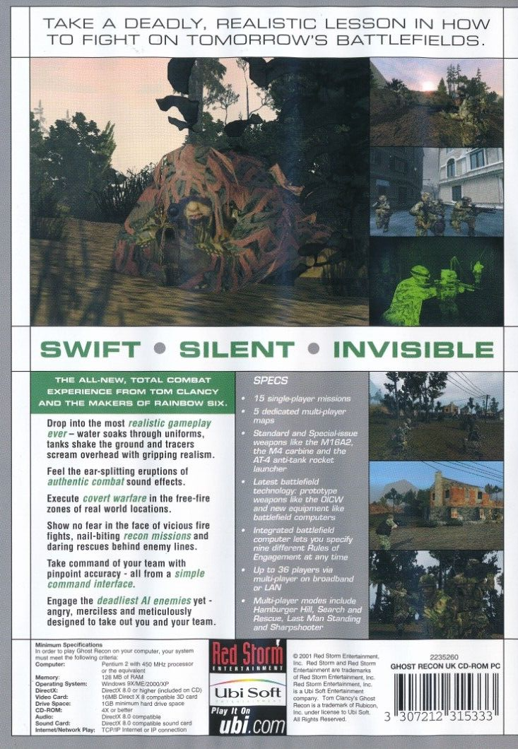 Tom Clancy's Ghost Recon - PC CD-ROM Game - Brand New & Sealed | eBay