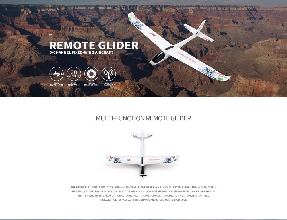 Wltoys XK A800 5CH RC Airplane 3D/6G Glider Remote Control Plane