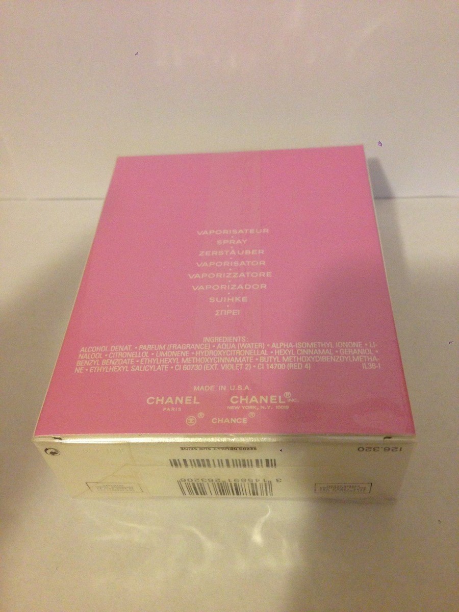 CHANCE EAU TENDRE BY CHANEL 3.4 oz ( 100 ml ) EDT WOMEN SPRAY