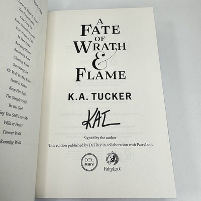 Fairyloot Exclusive Fate & Flame Series by K.A. Tucker *All 4 Hand