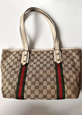 Gucci Sherry Line Tote Bag GG Canvas | eBay