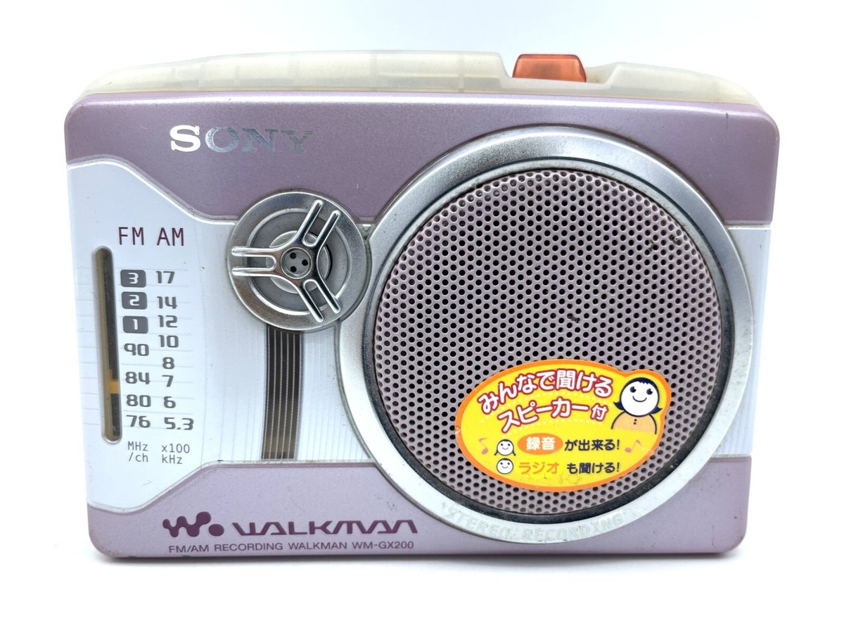 SONY Radio Cassette WALKMAN WM-GX200 Pink 2Way Speaker Excellent
