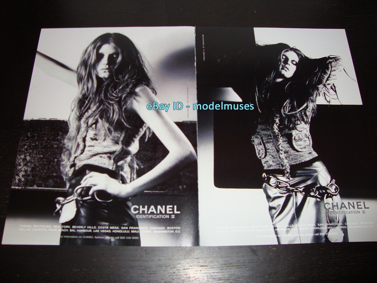 vintage CHANEL 4-Page Magazine PRINT AD Fall 1999 ANGELA LINDVALL